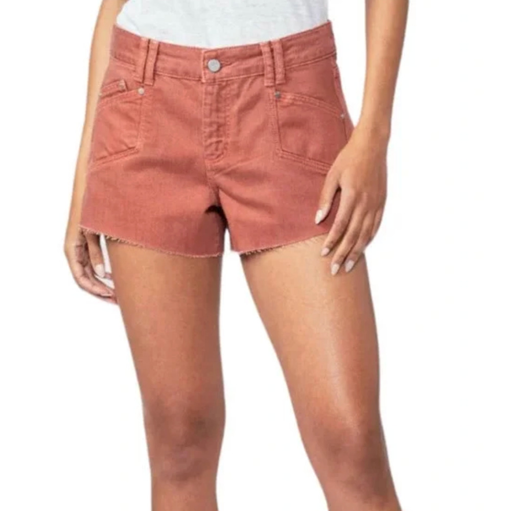Paige Mayslie Utility Shorts Vintage Muted Clay Womens 24 High Rise Denim